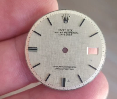 Rolex vintage 100 % genuino 1601.1603 esfera de lino para hombres St.Steel modelos Datejust Foto 1 de 4