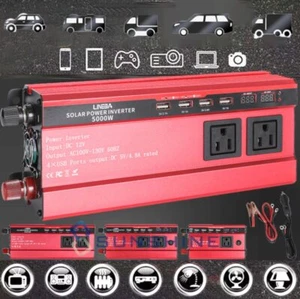 Inversor Para Auto Carro Coche 5000 Watt Convertidor De Corriente 12V a 110V - Picture 1 of 88