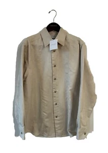 Vintage Concepts By Claiborne NWT Ivory Suede Men’s Button Down Shirt Large Cosy - Picture 1 of 13