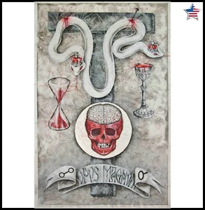 snake skull alchemy contemporary art painting canvas modern realism figurative - Picture 1 of 24