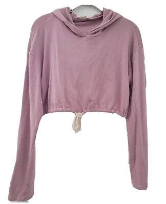 LA Hearts Top Womens Medium Drawstring Cropped Oversized Hoodie Purple Lilac - Изображение 1 из 4