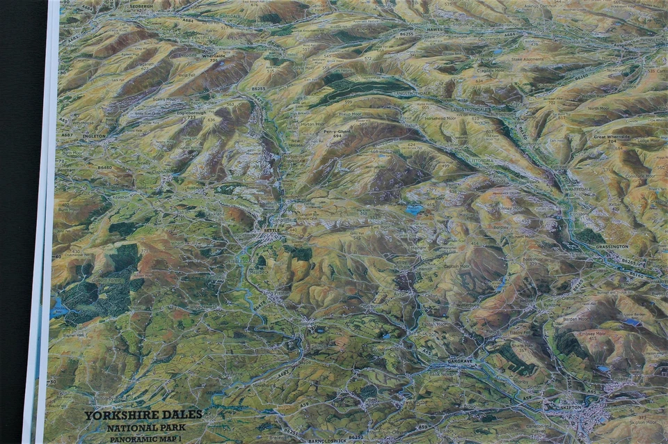 3D Aerial Panoramic Map of the Yorksire Dales No1 Unusual Gift Idea - Image 1 of 1