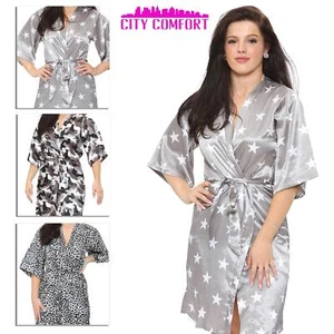 CityComfort Kimono Dressing Gowns, Women's Satin Robe, Ladies Dressing Gowns - Picture 1 of 11