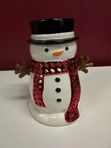 RARE Bath & Body Works- HOLIDAY SNOWMAN -MINI Candle Holder - Picture 1 of 7