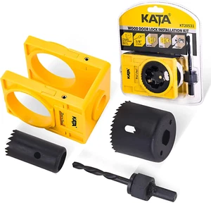 Door Lock Installation Kit Wood Metal Deadbolt Lockset Guide Hole Saw Drill NEW - Picture 1 of 12