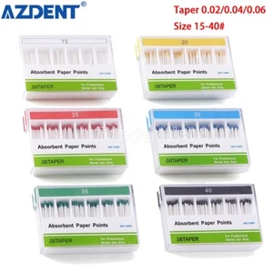 AZDENT Dental Endodontic Absorbent Paper Points Taper 0.02/0.04/0.06 15#-40# - Picture 1 of 35