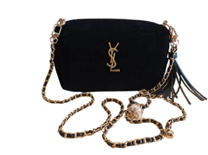 Authentic YSL Saint Laurent Beaute Make up bag chain Converted New