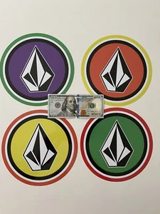 VOLCOM STICKER XL 8” Set Of 4 Stickers Volcom Stone Skateboard Surf WSL Stab USA - Picture 1 of 10
