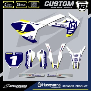HUSQVARNA TC50 TC65 MOTOCROSS GRAPHICS PERSONALIZADO MX KIT DE GRÁFICOS 50 65 LEGIÓN WH/BL - Imagen 1 de 7