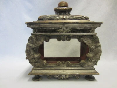 BAROCK-SCHREIN - Altar-Aufsatz - Polychrom versilbert - frühes Barock 17.Jhd !!! - Bild 1 von 4