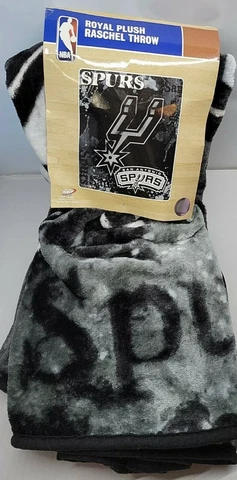 San Antonio Spurs 50" x 60" Royal Plush Raschel Throw Blanket - NBA - With Tag Cover