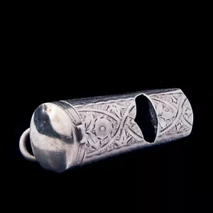 Antique Sterling Silver Combination Whistle Patch Pill Box Adie & Lovekin 1904 - Picture 1 of 3
