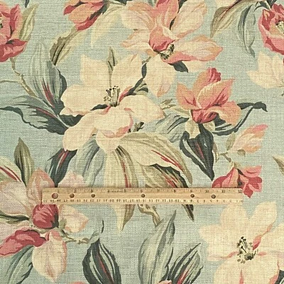 Muted Sage Green Floral Decor Upholstery Fabric 26x56 - Image 1 of 4