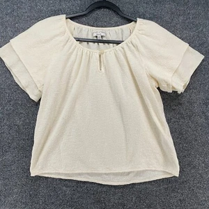 Texture Thread Madewell Blouse Size M Ivory Fairy Cottagecore Peasant Prairie - Picture 1 of 9