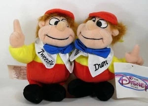 Tweedle Dee & Dum Mini Sitzsack Alice im Wunderland Disney Store Zwillinge Plüsch NEU - Bild 1 von 5