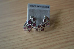 Orecchini a cerchio bolle rubino Niassa 2,35 ct rodiato su argento fine ~ VVS - Foto 1 di 7