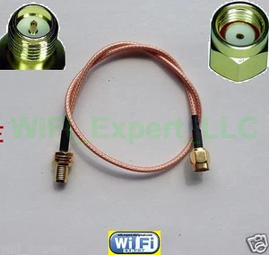 Antenne WiFi EXTENSION câble/fil sans fil RP SMA homme à femme 4 pouces à 10 pieds - Photo 1/2