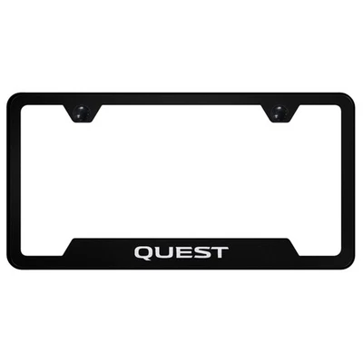 Marco de matrícula recortado negro con licencia para Nissan Quest - AUGD2260 Foto 1 de 2