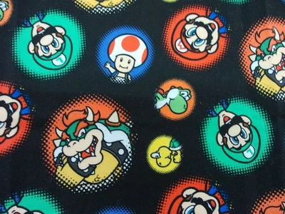 Super Mario Burst Dots 2015 remanente de tela de algodón negro #21 Foto 1 de 4