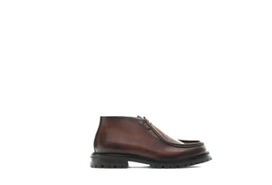 Massimo Dutti Herren hellbraun gebürstetes Leder Stiefeletten $ 199 authentisch - Bild 1 von 8
