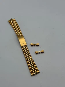 bulova calendar dorato 17mm gold palated bracciale bracelet cinturino strap - Imagen 1 de 9