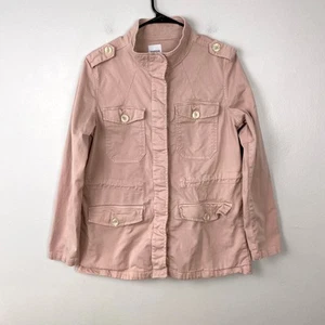 Kensie Jeans Canvas Jacke Button Down Pink Utility Chore Mantel Größe Medium - Bild 1 von 12