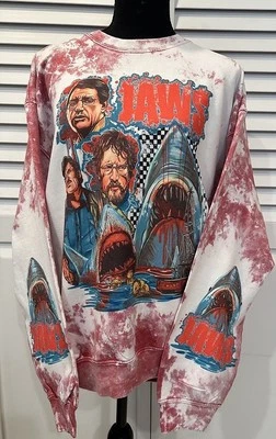 JAWS - Sudadera cuello redondo (blanqueada) (unisex) Foto 1 de 4