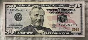 2013 $50 Dollar Bill Fancy Serial Number 09091974 Birthday Note Rare Collectible - Picture 1 of 2