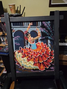 Finished/Framed  Needlepoint Coats Anchor Penelope Flamenco Dancer 21”x24.5” - Picture 1 of 8