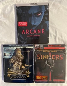 Brand New - Sinners & Master and Commander & Arcane 4K Blu Ray Steelbooks - Picture 1 of 1