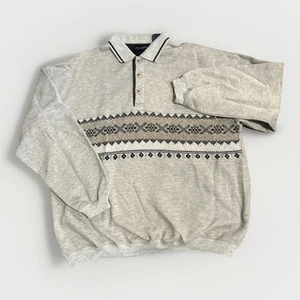 Safe Harbor Mens Large Shirt Polo Sweatshirt Sweater Pullover Collar Casual Prep - Picture 1 of 11