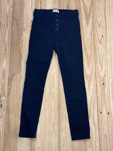 Jordache Girls High Rise Super Skinny Black Jeans Size 12 Snap Closure - Picture 1 of 8