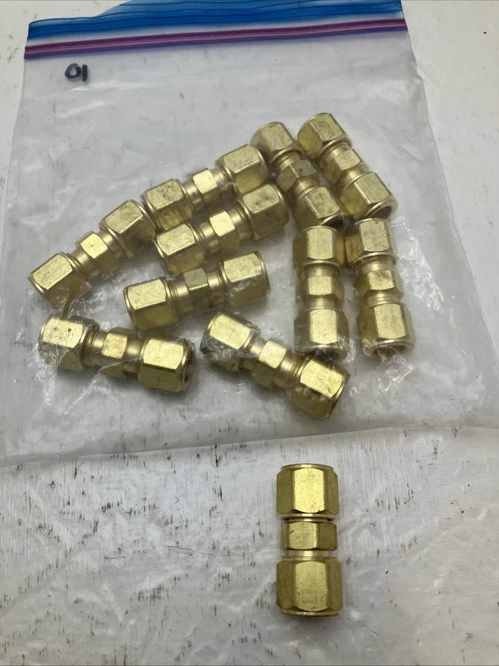 (10) Acoplador de manguera de oxígeno, 200 psi, latón, tamaño B, lote de 10 Foto 1 de 3