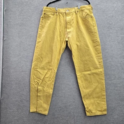 Levi's 501 Men Jeans 38X32 Yellow Original Fit Straight Leg Button Fly Twill 28" - Image 1 of 4