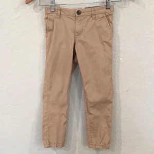 H&M Boys Sz 4/5 Pants Tan Chino Skinny Adjustable Waist Preppy 100% Cotton - Picture 1 of 10