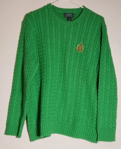 Maglione Lauren Ralph Lauren donna taglia XL manica lunga maglia cavo verde - Foto 1 di 7