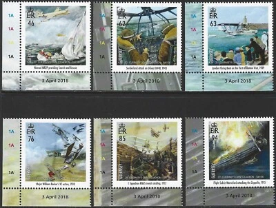 2018 Guernsey Sg 1719/1724 Centenary of RAF (201 Guernsey's Own Squadron) MNH - Image 1 of 2