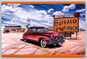 Postkarte Route 66 Gemälde Original Buffalo Ranch Afton Oklahoma 21V - Bild 1 von 2