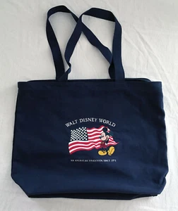 Walt Disney World bestickt "Eine amerikanische Tradition" Reißverschluss Beuteltasche Tasche 18x15 EUC - Bild 1 von 4