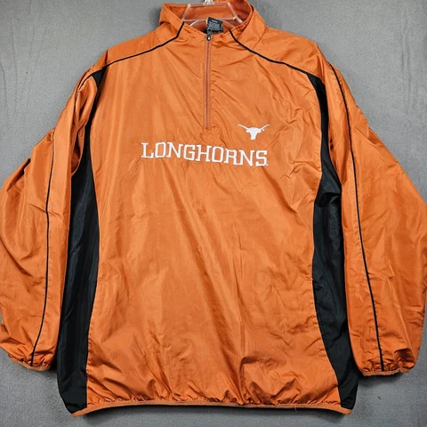 Texas Longhorns Windbreaker Jacket Mens L Pro Edge 1/4 Zip Cover
