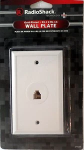 New RadioShack Gold Plated RJ-11/RJ-14 Telephone Wall Plate White 279-0204 - Zdjęcie 1 z 1
