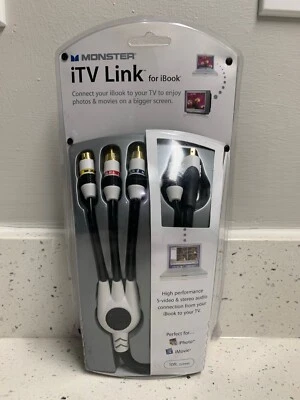 Monster iTV Link for iPod Photo and Powerbook S-Video Cable 10ft Factory Sealed - Image 1 of 4