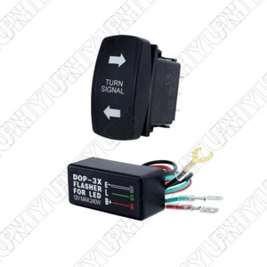 Fit for ATV UTV RV Vehicle Green Turn Signal Rocker Switch with Flasher - Picture 1 of 19