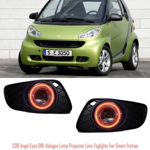 2in1 LED Angel Eyes DRL Halogen Lamp Projector Lens Foglights For Smart Fortwo - Imagen 1 de 7