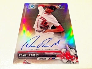 Roniel Raudes 2017 Bowman Chrome 1st Bowman Refractor RC Autograph #/499 Red Sox - Bild 1 von 2