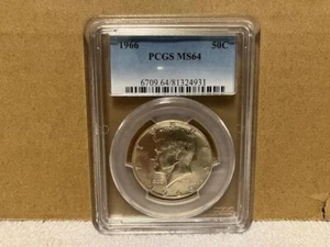 1966 P KENNEDY HALF DOLLAR 50C SILVER PROOF PCGS MS64 SLABBED - Picture 1 of 3