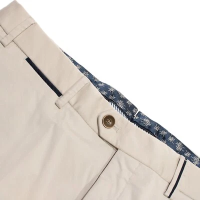 Hiltl новый с Ярлыками Peaker Chinos / повседневные брюки размер 52 США 36 современный крой в бежевый - Изображение 1 из 4