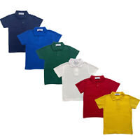 Boys Girls Polo Shirt 100% Cotton School Plain P.E Sports GYM Ages 3-16