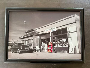Bild ROUTE 66 im Rahmen - 65 x 45 cm - schwarz weiß rot - USA - Druck gerahmt - Bild 1 von 6