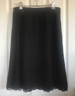 Rosemunde Copenhagen Skirt Size M/L Lace Lined Stretch Elastic Waist Black Flare - image 1 of 4
